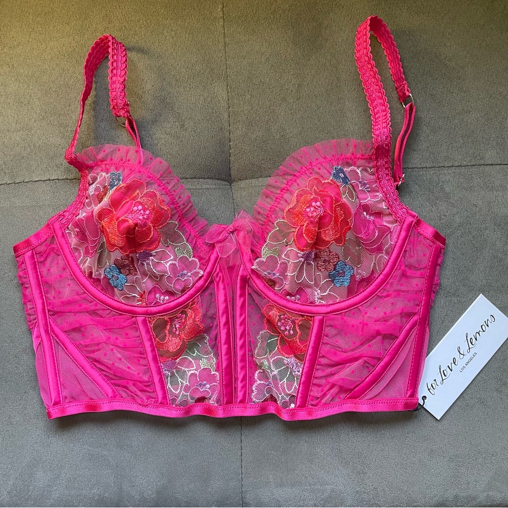 For Love & Lemons pink bustier top 💕